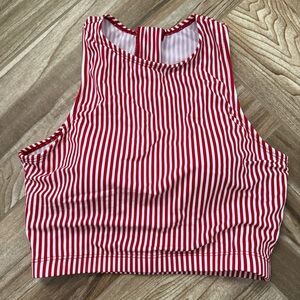 Coral Reef Swim Hello Bombshell Bathing Suit Top Red White Stripe